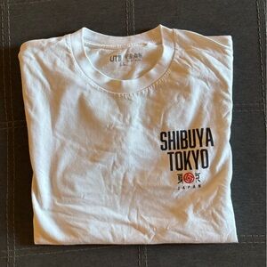 Graphic White T-Shirt - Shibuya Tokyo Design